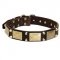 Leather Newfoundland Collar with Studs and Plates