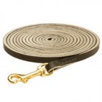 Long Leather Newfoundland Leash for Tracking, Training and Walking