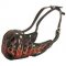 Burning Fire Hand Painted Leather Newfoundland Muzzle for Attack Training