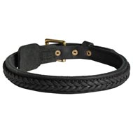 Newfoundland Braided Leather Collar 1 Inch