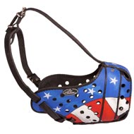 American Pride Painted Leather Newfoundland Muzzle for Protection Training