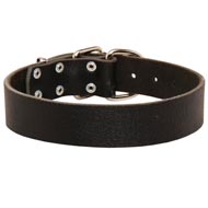 Wide Leather Newfoundland Collar for Training and Walking