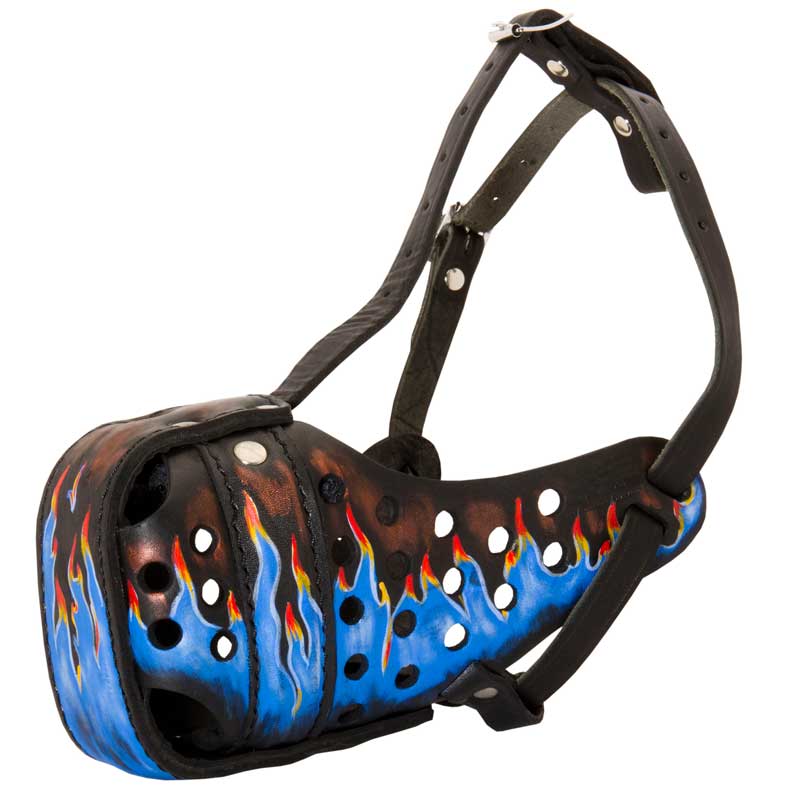 Ergonomic Design Leather Newfoundland Muzzle for Agitation Training