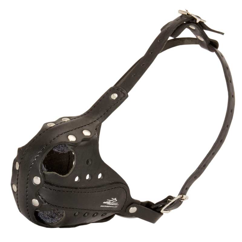 Leather Newfoundland Muzzle for Agitation Training and Military Service