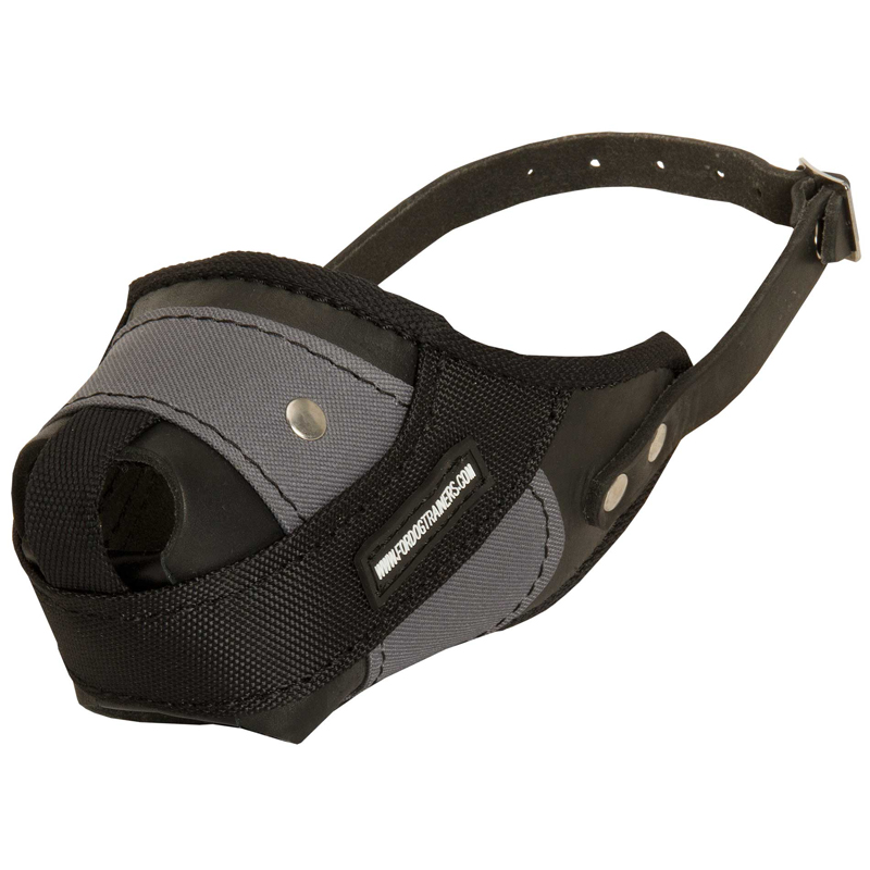 Protection Training Newfoundland Muzzle Made of Nylon and Leather