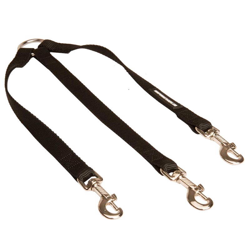 Triple Nylon Newfoundland Leash Coupler for Walking 3 Dogs at a Time
