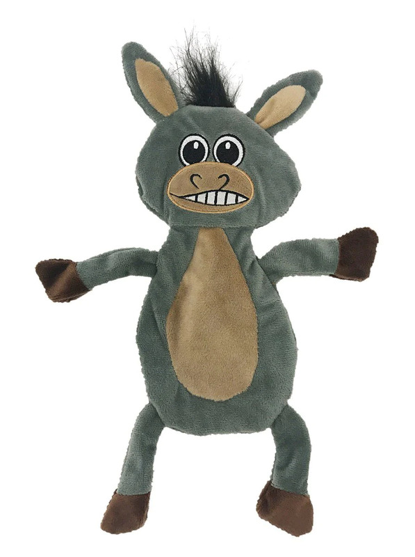 12" Donkey Crinkle Flat Dog Toy - Click Image to Close