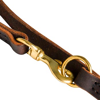 Newfoundland Leather Leash with Brass Snap Hook and O-ring