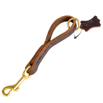 Pull Tab Leather Dog Leash for Newfoundland