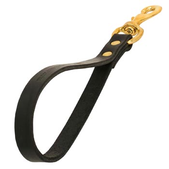 Newfoundland Leash Leather Short with Snap Hoook Made of Brass